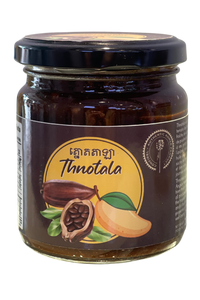 Glass jar of Thnotala cocoa and mango spread, 200g