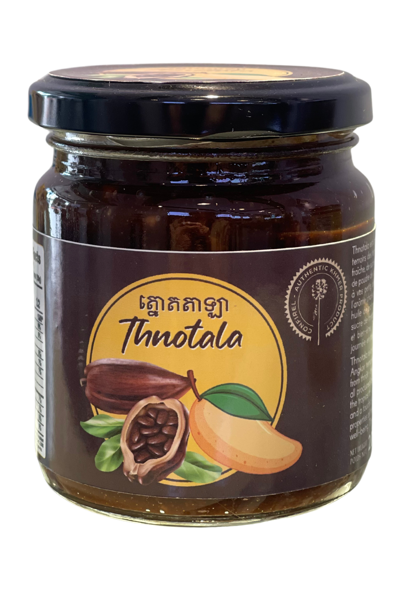 Glass jar of Thnotala cocoa and mango spread, 200g