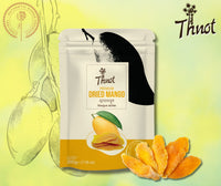 Bag of Thnot premium dried mango, 200g, with real mango slices shown